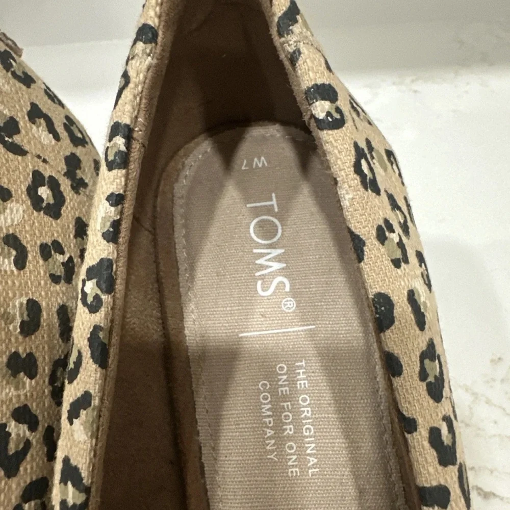 TOMS Women's Michelle Espadrille Wedge Sandal In Natural Leopard Size W 7